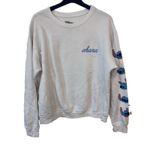Women's Disney Stitch Ohana Sweatshirt XL White Blue